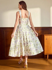 Vestido largo volado con bolsillos