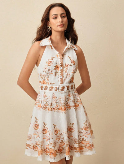 Vestido corto camisero sin mangas Diana