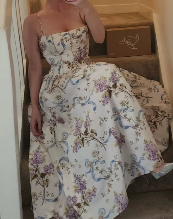 Vestido largo plisado de cintura alta Lady Catherine