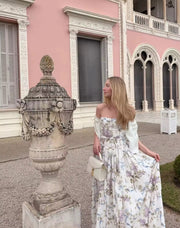 Vestido largo plisado de cintura alta Lady Catherine